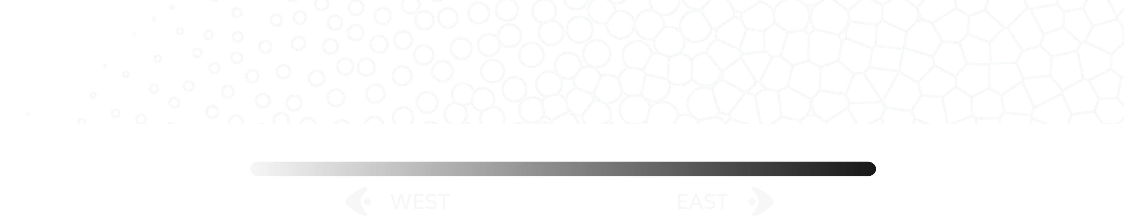 Multisensory Thread: Texture used to communicate east versus west as the texture grows deeper the further east one travels.